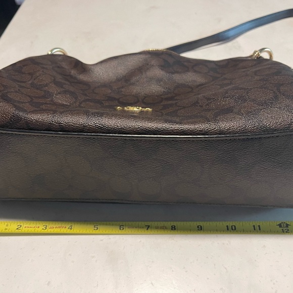 Coach shoulder Hand bag Purse Brown & Pink Flawless Like NEW adjustable strap - Picture 11 of 14